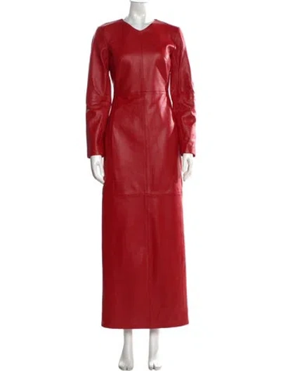 Pre-owned Rùadh V-neck Long Dress In Multicolor