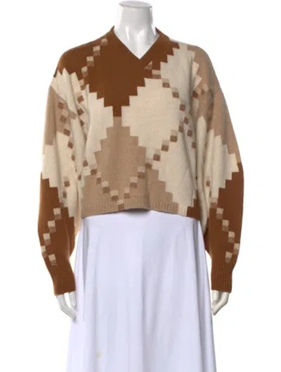 Pre-owned Rùadh Wool Patterned Sweater W/ Tags In Neutrals