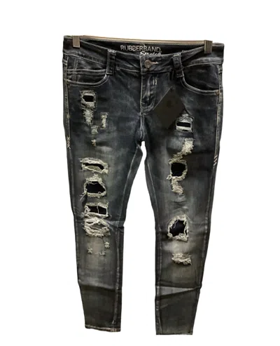 Rubberband Stretch Jeans Women's Mia Skinny Hurricane Jean In Washed Black