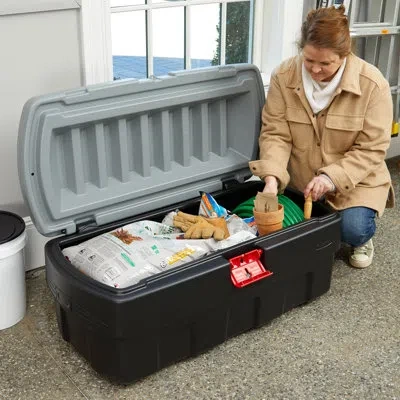 Rubbermaid Action Packer Heavy Duty Storage Totes With Lids In Black