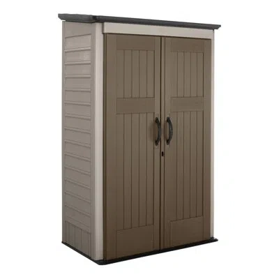 Rubbermaid Big Max 2 Ft. 6 In. X 4 Ft. 3 In. Large Vertical Resin Storage Shed In Brown