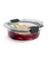 Rubbermaid Brilliance 1.7-cup Glass Round Leak Proof Food Storage Container In Transparent