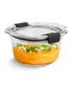 Rubbermaid Brilliance 2.9-cup Glass Round Leak Proof Food Storage Container In Transparent