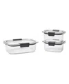 Rubbermaid Brilliance 6-pc. Leak-proof Food Storage Containers With Airtight Lids In Transparent