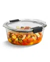 Rubbermaid Brilliance 6.1-cup Glass Round Leak Proof Food Storage Container In Transparent