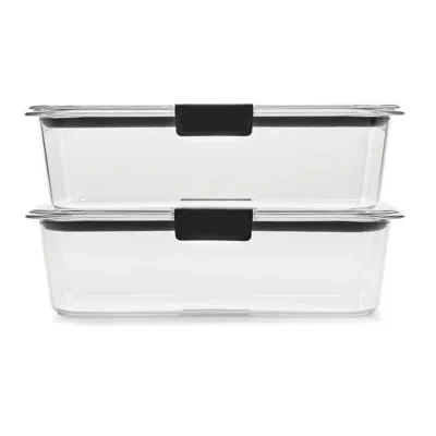 Rubbermaid Brilliance Food Storage Container, 9.6 Cup, 2 Pack In Gray