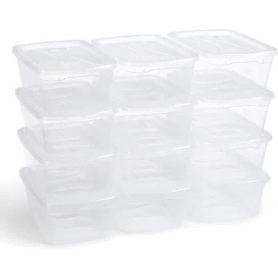 Rubbermaid Cleverstore 6 Qt Clear Storage Containers, 12 Pack, Stackable