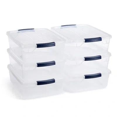 Rubbermaid Cleverstore Clear 16 Qt Plastic Storage Bins With Lids, 6-pack