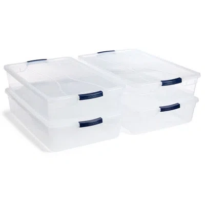 Rubbermaid Cleverstore Clear 41 Qt Plastic Storage Bins With Lids, 4-pack