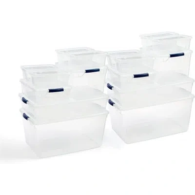 Rubbermaid Cleverstore Clear Storage Bins, Dorm Variety, 16 Pack