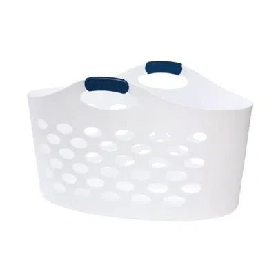 Rubbermaid Flex Laundry Basket In White