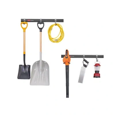 Rubbermaid Garage Fasttrack 8-piece Small Kit, Black/grey In Black;gray