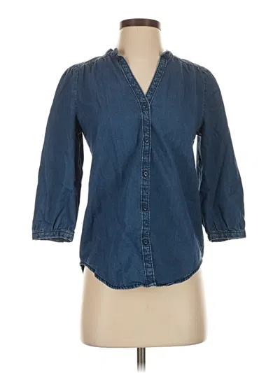 Pre-owned Rubbish 3/4 Sleeve Button Down Shirt In Blue