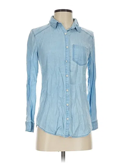 Pre-owned Rubbish Long Sleeve Button Down Shirt In Blue