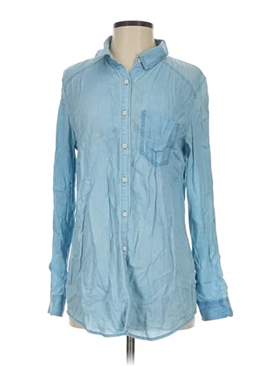 Pre-owned Rubbish Long Sleeve Button Down Shirt In Blue