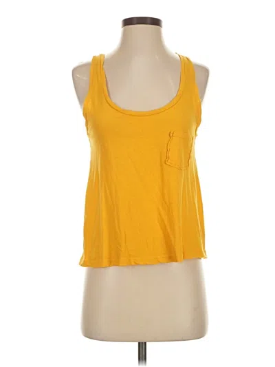 Pre-owned Rubbish Tank Top Yellow Halter Neckline Tops