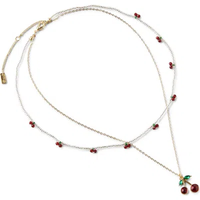 Rubi Shoes 2pk Beaded Necklace In Up Gold Faceted Cherry