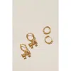 Rubi Shoes 2pk Mid Earring In Gold Plated Bows