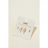 Rubi Shoes 2pk Mid Earring In Gold Plated Rectangle