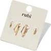 Rubi Shoes 2pk Mid Earring In Up Gold Rectangle
