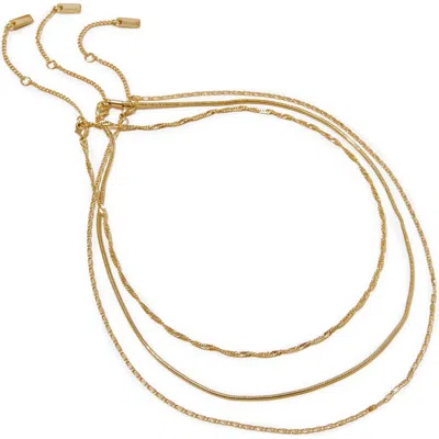 Rubi Shoes 3pk Fine Chain Necklace In Up Gold Classic Snake