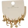 Rubi Shoes 3pk Mid Earring In Gold Plated Evil Eye Star