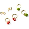 Rubi Shoes 3pk Mid Earring In Up Fruity Charm Gold