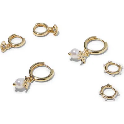 Rubi Shoes 3pk Mid Earring In Up Gold Pearl Eye Celestial