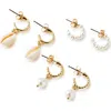 Rubi Shoes 3pk Mid Earring In Up Shell Gold