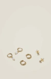 Rubi Shoes 3pk Small Earring In Gold Plated Fine Pearl