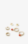 Rubi Shoes 3pk Small Earring In Gold Plated Red Heart