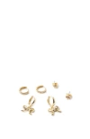 Rubi Shoes 3pk Small Earring In Up Gold Bows