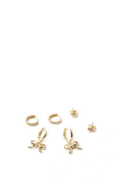 Rubi Shoes 3pk Small Earring In Up Gold Bows