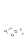 Rubi Shoes 3pk Small Earring In Up Gold Fine Pearl Diamante