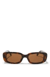 Rubi Shoes Abby Rectangle Sunglasses In Deep Tort