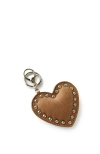 Rubi Shoes Bag Charm In Studded Heart Tan Micro