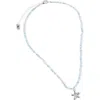 Rubi Shoes Beaded Necklace In Up Blue Beading Silver
