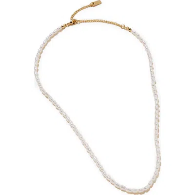 Rubi Shoes Beaded Necklace In Up Gold Pearl