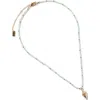 Rubi Shoes Beaded Necklace In Up Green Semi Precious Shell