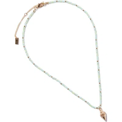 Rubi Shoes Beaded Necklace In Up Green Semi Precious Shell