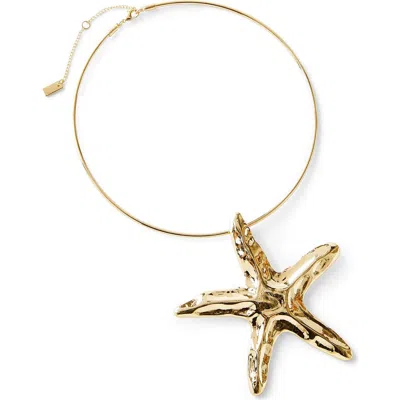 Rubi Shoes Choker Necklace In Up Starfish Torque Gold