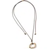 Rubi Shoes Cord Pendant Necklace In Up Gold Molten Oval