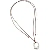 Rubi Shoes Cord Pendant Necklace In Up Silver Molten Oval
