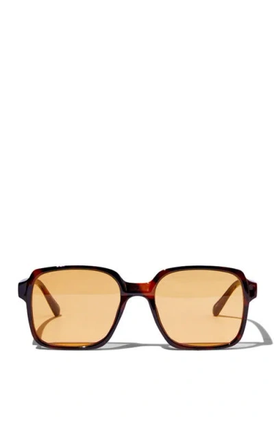 Rubi Shoes Georgia Oversized Square Sunglasses In Tort Yellow