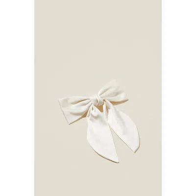 Rubi Shoes Heidi Hair Bow In Ecru Satin