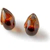 Rubi Shoes Mid Charm Earring In Up Gold Amber Tear Drop Stud