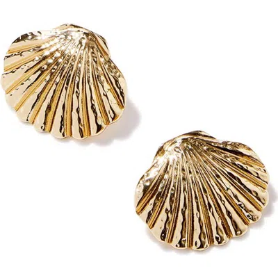 Rubi Shoes Mid Charm Earring In Up Shell Gold