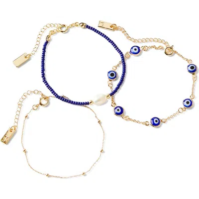 Rubi Shoes Multipack Beaded Bracelet In Up Gold Evil Eye
