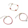 Rubi Shoes Multipack Beaded Bracelet In Up Gold Red Evil Eye Sardine