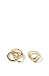 Rubi Shoes Multipack Rings In Gold Plated Wavy